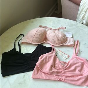 NEW Auden and Colsie Pink and‎ Black Bras Intimates Collection Medium